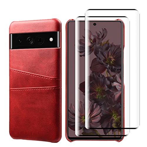 GMUJIAO Hülle für Google Pixel 7 Pro,Wallet Handytasche,Handyhülle mit Kartenfach,Handy Kartenhalter mit 2 Gehärtetem Glas Bildschirmschutz-Rot GMUJIAO Hülle für Google Pixel 7 Pro,Wallet Handytasche,Handyhülle mit Kartenfach,Handy Kartenhalter mit 2 Gehärtetem Glas Bildschirmschutz-Rot von GMUJIAO