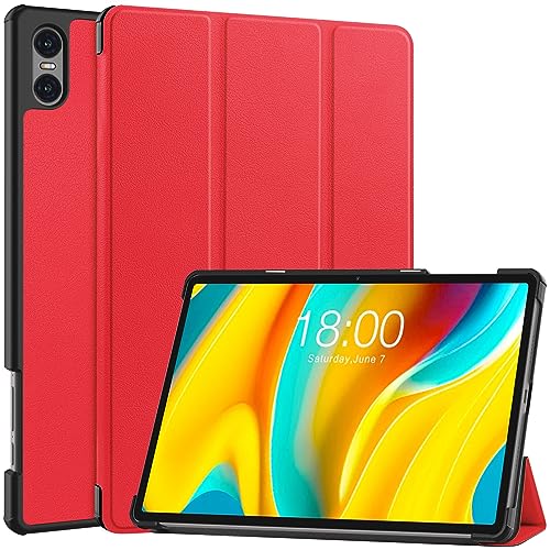 GMUJIAO Kompatibel mit Teclast T50 Pro 11 inch für Hülle,Standfunktion Schlanke PU Leder Telefontasche mit Dreifachem Standfuß [Sturzsicher]-Rot von GMUJIAO