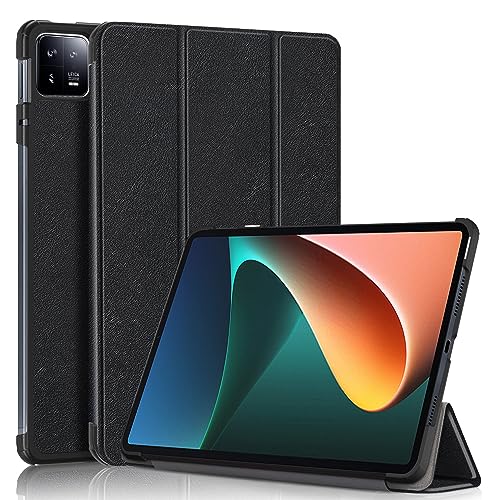 GMUJIAO Kompatibel mit Xiaomi Pad 6 Max 14 inch für Hülle,Standfunktion Schlanke PU Leder Telefontasche mit Dreifachem Standfuß [Sturzsicher]-Schwarz von GMUJIAO