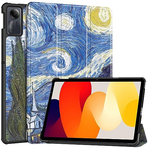 GMUJIAO Kompatibel mit Xiaomi Redmi Pad SE 11 inch (2023) für Hülle,Standfunktion Schlanke PU Leder Telefontasche mit Dreifachem Standfuß [Sturzsicher]-Sternenhimmel von GMUJIAO