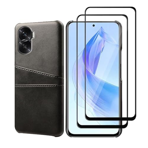GMUJIAO kompatibel mit Honor 90 Lite für Hülle,Wallet Handytasche,Handyhülle mit Kartenfach,Handy Kartenhalter mit 2 Gehärtetem Glas Bildschirmschutz-Schwarz GMUJIAO kompatibel mit Honor 90 Lite für Hülle,Wallet Handytasche,Handyhülle mit Kartenfach,Handy Kartenhalter mit 2 Gehärtetem Glas Bildschirmschutz-Schwarz von GMUJIAO