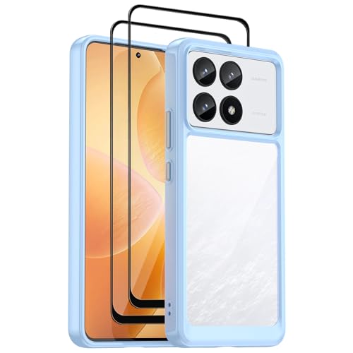 GMUJIAO kompatibel mit Xiaomi Poco F6 Pro für Hülle,Klare PC/TPU Rahmen Telefonhülle,TPU+PC Handyhülle mit 2 Gehärtetem Glas Bildschirmschutz-Blau GMUJIAO kompatibel mit Xiaomi Poco F6 Pro für Hülle,Klare PC/TPU Rahmen Telefonhülle,TPU+PC Handyhülle mit 2 Gehärtetem Glas Bildschirmschutz-Blau von GMUJIAO