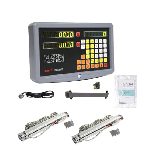 Digitale lineare Skala genau 2-Achsen-Digitalanzeige-DRO-Kit und 2 Stück KA300 KA500 Slim Ruler Hochpräziser optischer Encoder mit linearer Skala for Drehmaschinen für Fräsmaschinen, Drehmaschinen, Mo von GMUME