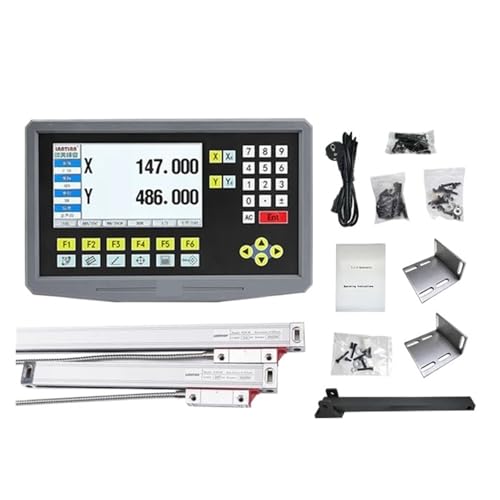 Digitale lineare Skala genau 2-Achsen-LCD-DRO-Digitalanzeige, 9 Sprachen, und 2 Stück 50–800 mm linearer Skalengeber, Gitterlineal für Fräsmaschinen, Drehmaschinen, Montagezubehör Digitale lineare Skala genau 2-Achsen-LCD-DRO-Digitalanzeige, 9 Sprachen, und 2 Stück 50–800 mm linearer Skalengeber, Gitterlineal für Fräsmaschinen, Drehmaschinen, Montagezubehör von GMUME