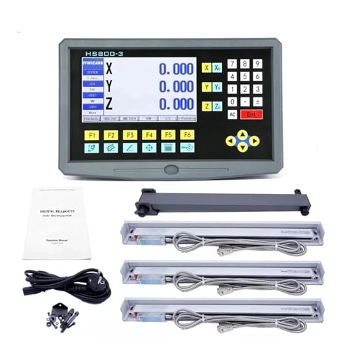 Digitale lineare Skala genau 3-Achsen-LCD-Dro-Set, digitales Anzeigesystem und 3-teiliges 5U-Linearmaßstab, optisches Lineal, 50–1000 mm for Dreh- und Fräsmaschinen für Fräsmaschinen, Drehmaschinen, M von GMUME
