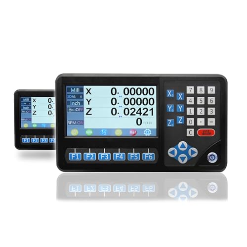Digitale lineare Skala genau DRO 2 Achsen/3 Achsen Digitalanzeige, DB9 TTL Signal Digitalanzeige RPM Funktion mit Hall-Sensor für Fräsmaschinen, Drehmaschinen, Montagezubehör(3 Axis DRO) von GMUME