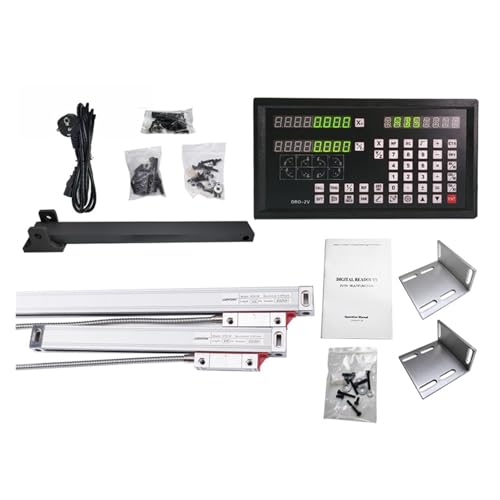 Digitale lineare Skala genau DRO-2V Digitalanzeige AC90-260V & 2 Stück 0-1000 mm linearer Glasmaßstab Encoder Gitter Lineal for Drehmaschinen Fräsmaschinen für Fräsmaschinen, Drehmaschinen, Montagezub Digitale lineare Skala genau DRO-2V Digitalanzeige AC90-260V & 2 Stück 0-1000 mm linearer Glasmaßstab Encoder Gitter Lineal for Drehmaschinen Fräsmaschinen für Fräsmaschinen, Drehmaschinen, Montagezub von GMUME