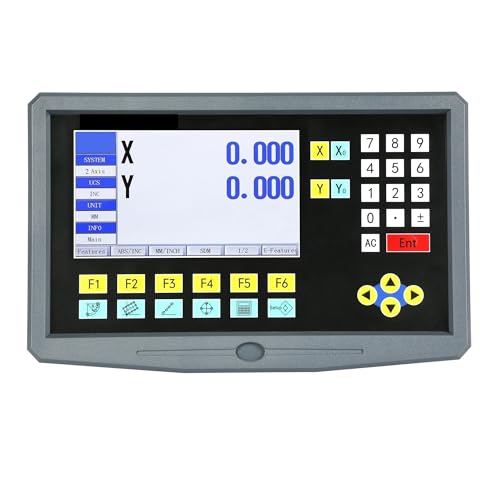 Digitale lineare Skala genau Drehmaschine Fräsen 9 Sprache 2 Achsen LCD DRO Digitalanzeige und 2 Stück 50-1000mm Linearskala Encoder Gitter Lineal für Fräsmaschinen, Drehmaschinen, Montagezubehör(HS80 Digitale lineare Skala genau Drehmaschine Fräsen 9 Sprache 2 Achsen LCD DRO Digitalanzeige und 2 Stück 50-1000mm Linearskala Encoder Gitter Lineal für Fräsmaschinen, Drehmaschinen, Montagezubehör(HS80 von GMUME