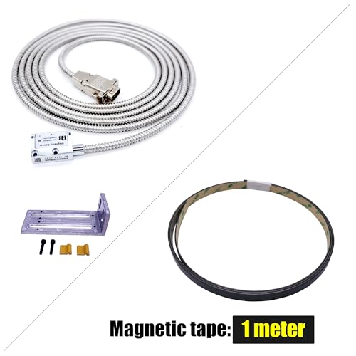 Digitale lineare Skala genau Hochpräziser Fräs-/Drehmaschinen-Schleifgerät DRO mit magnetischer Skala, 5 V, 0,005 mm, magnetischer Linear-Encoder für Fräsmaschinen, Drehmaschinen, Montagezubehör(MSR50 von GMUME