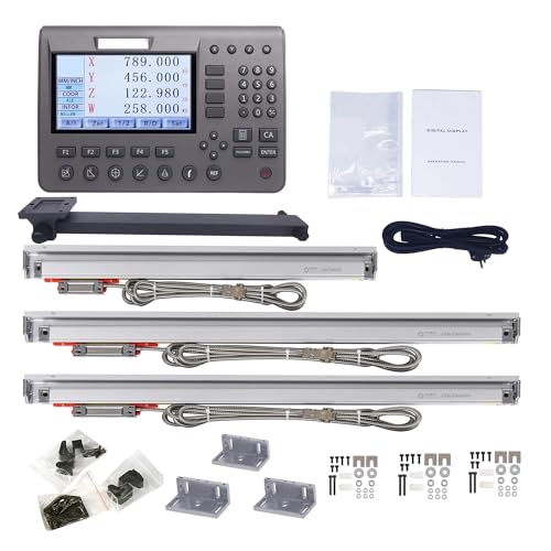 Digitale lineare Skala genau Metall 4 Achsen LCD Digital Anzeige Display DRO Kit KA-300 Linear Skala Encoder for Drehmaschine Grinder Fräsen Bohren für Fräsmaschinen, Drehmaschinen, Montagezubehör von GMUME