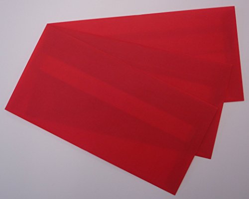 LYSCO® Umschläge-Set mit 10 Stück DIN lang Gmund transparente Briefumschläge Farbe rot haftklebend 100g/m² (UMS-122) von GMUND