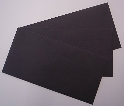 LYSCO® Umschläge-Set mit 10 Stück DIN lang Gmund transparente Briefumschläge Farbe schwarz haftklebend 100g/m² (UMS-125) von Gmund Papier