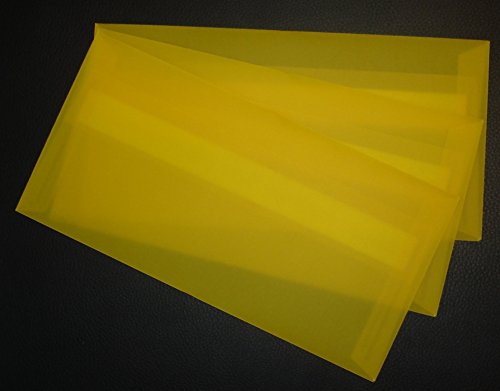 LYSCO® Umschläge-Set mit 25 Stück DIN lang Gmund transparente Briefumschläge Farbe gelb haftklebend 100g/m² (UMS-120) von GMUND