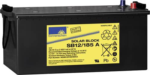 GNB Sonnenschein Solar-Block SB12/185A NGSB120185HS0CA Solarakku 12V 185Ah Blei-Gel (B x H x T) 518 von GNB Sonnenschein