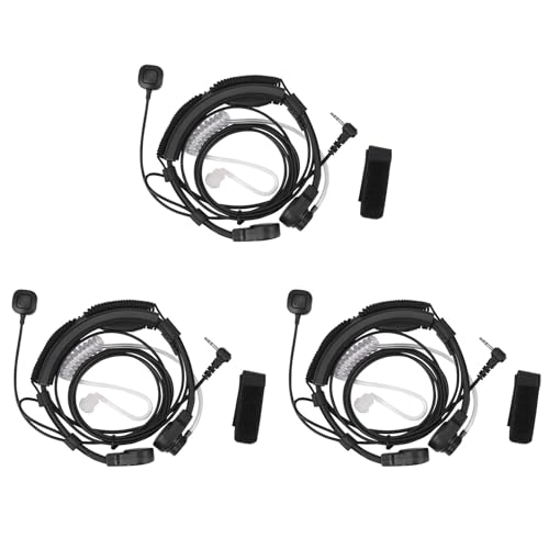 GNURBDILFO 3Stück 2.5mm Kehlkopfmikrofon Ohrhoerer Headset Mic PTT Fuer Walkie Talkie Radio TLKR T5 T80 T60 T6 T8 Talkabout MR350R T6500 von GNURBDILFO