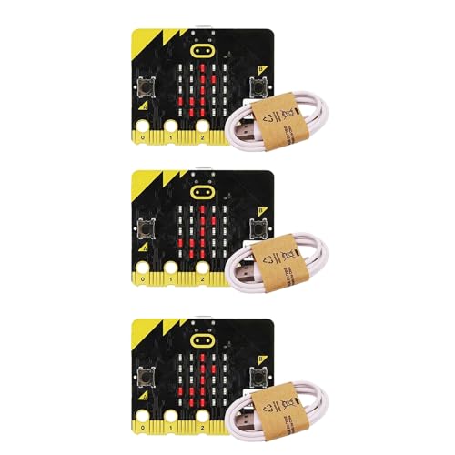 GNURBDILFO 3X das Microbit Board V2 Kit VerfüGt über Integrierte Lautsprecher und EIN Mikrofon, das KüNstliche Intelligenz UnterstüTzt von GNURBDILFO