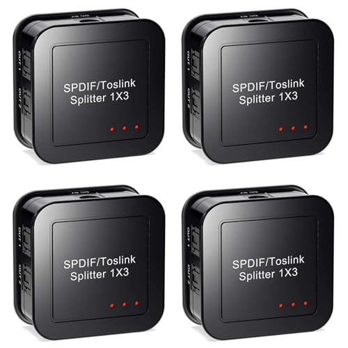 GNURBDILFO 4X Digital Optisch Audio 1X3 Splitter,Digitaler SPDIF TOSLINK Optisch Faser Audio Splitter,1 in 3 Aus, für Blue-Ray DVD HDTV GNURBDILFO 4X Digital Optisch Audio 1X3 Splitter,Digitaler SPDIF TOSLINK Optisch Faser Audio Splitter,1 in 3 Aus, für Blue-Ray DVD HDTV von GNURBDILFO