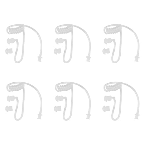 GNURBDILFO 6X Kopfhoerer Zubehoer Transparente Spule Akustische Air Tube Ohrstoepsel Fuer -Wege-Radio Walkie Talkie Ohrhoerer Headset Zubehoer von GNURBDILFO