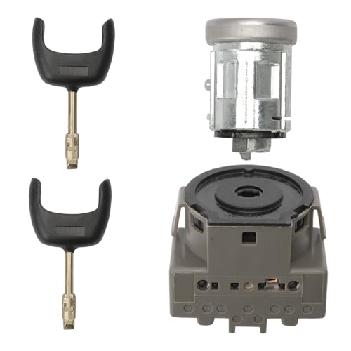 GNXfixt Zündschalter, Lock Barrel Kit,Zündschalter Startschalter für Fiesta MK5 Focus MK1 Fusion Mondeo MK3 Transit Connect Transit MK6,Schließzylinder Lenkschloss Zylinderschloss Satz mit 2 Schlüssel von GNXFixt