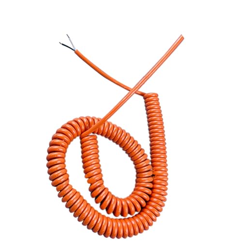 spiralförmige Spritzfeder um das Kabel, 2 Adern 20AWG 0,5 mm2 Spiralkabel Orange Federschrumpfkabel Teleskopdraht Dehnbar 1-10 Meter Drahtspiralverlängerung(Stretch 11 Meters) von GNYVZXPLQ
