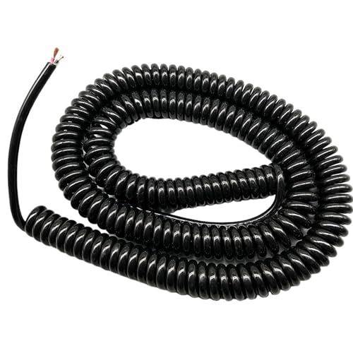 spiralförmige Spritzfeder um das Kabel, 2-adriges 1,5 mm2 Federteleskopkabel, Spiraldraht, Stretch, schwarzes reines Kupfer, Spiralkabel, Spiralverlängerung(Stretch 5 Meters) von GNYVZXPLQ