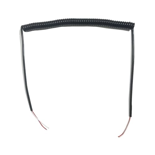 spiralförmige Spritzfeder um das Kabel, 20AWG 2-adriges Federspiral-Elektrokabel, ausdehnbares Federkabel, 0,5 mm quadratisch, schwarz, teleskopisch ummantelter Draht(Undraw 3.75 Meters) von GNYVZXPLQ
