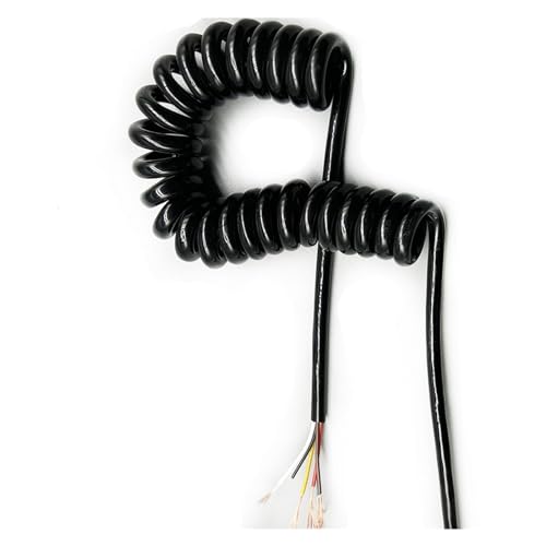 spiralförmige Spritzfeder um das Kabel, 20AWG 5-adriges Teleskop-Spiralkabel, Kupferkern, Federdraht, elastisch, schrumpfbar, Strom-Verlängerungskabel, Spiralverlängerung(Stretch 3.75 Meter) von GNYVZXPLQ