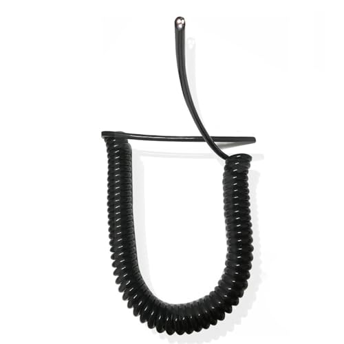 spiralförmige Spritzfeder um das Kabel, 3-adriges 1,5 mm2 schwarzes Spiral-Netzkabel mit Kupferkern, Teleskop-Federkabel(Black,Strech 2.5 Meters) von GNYVZXPLQ