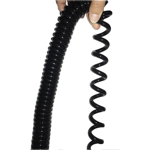 spiralförmige Spritzfeder um das Kabel, 4-adriges teleskopisches Spiralkabel mit Abschirmung, 22 AWG, 0,3 mm, quadratischer Federdraht, Kupferkern, Dehnung(Stretch 7 Meter) von GNYVZXPLQ