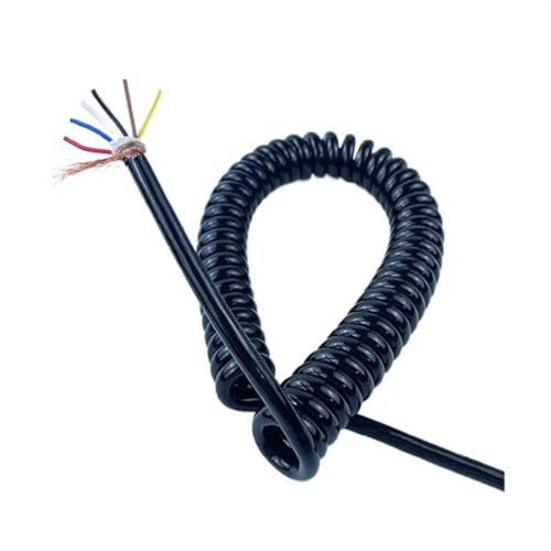 spiralförmige Spritzfeder um das Kabel, 6 Adern Zugfester, abgeschirmter Spiraldraht, 0,5 mm quadratisch, ölbeständiger Federdraht, Kern aus reinem Kupfer, Hochleistungs-Teleskopdraht, Spiralverlänger spiralförmige Spritzfeder um das Kabel, 6 Adern Zugfester, abgeschirmter Spiraldraht, 0,5 mm quadratisch, ölbeständiger Federdraht, Kern aus reinem Kupfer, Hochleistungs-Teleskopdraht, Spiralverlänger von GNYVZXPLQ