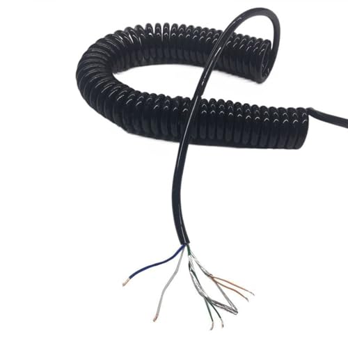 spiralförmige Spritzfeder um das Kabel, 6-adriges Spiralkabel, geschirmtes Twisted Pair-Netzwerk, Federdraht, 20 AWG, elastisches Teleskop-Netzkabel, Spiralverlängerung(Stretch 13 Meter) von GNYVZXPLQ