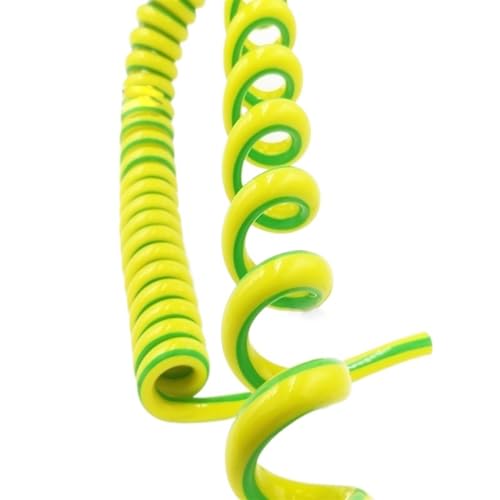 spiralförmige Spritzfeder um das Kabel, Gelbes 1-adriges Teleskop-Federspiralkabel 20AWG 18AWG 15AWG 13AWG Dehnbares Netzkabel Drahtspiralverlängerung(1 core 20AWG Length 0.5 Meters) von GNYVZXPLQ