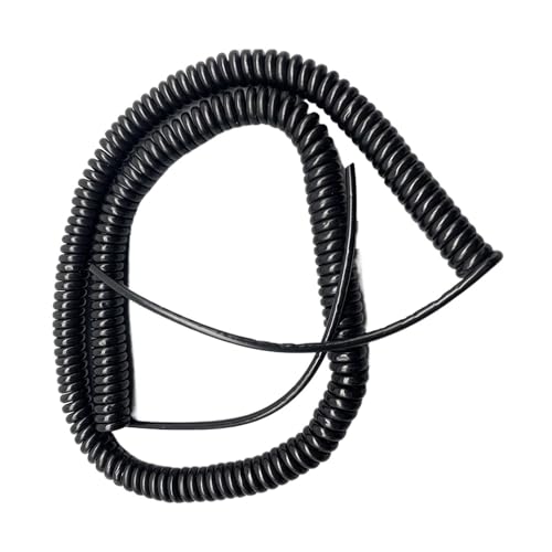 spiralförmige Spritzfeder um das Kabel, Schwarzes 5-adriges Federdraht-Stromverlängerungskabel, Teleskop-Spiralkabel, Kupferkern, elastisches Schrumpfkabel, Spiralverlängerung(Stretch 3.75 Meters) von GNYVZXPLQ