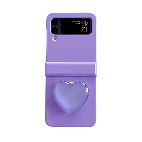 Pretty Girls Hülle für Galaxy Z Flip 4 mit Crystal Love Kickstand, Lila Case Cute Case for Z Flip 4 Full Protection, Women Case Fashion Design for Z Flip 4 von GO-VOLMON