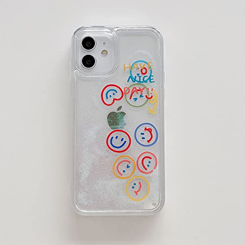 GOAQUA Glitter Dynamic Liquid Phone Case Fashion Cute Smiley Geschenk für iPhone 12 11 Pro 6 7 8 Plus X XR XS MAX SE 2020 Quicksand Cover,A,Für iPhone 11 GOAQUA Glitter Dynamic Liquid Phone Case Fashion Cute Smiley Geschenk für iPhone 12 11 Pro 6 7 8 Plus X XR XS MAX SE 2020 Quicksand Cover,A,Für iPhone 11 von GOAQUA