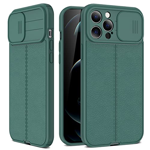 GOAQUA Slide Camera Lens Protection Case für iPhone 13 12 11 Pro Max XR XS X 6 7 8 Plus Mini SE Leather Texture Cooling Soft Back Cover, Dunkelgrün, für iPhone 13 Pro GOAQUA Slide Camera Lens Protection Case für iPhone 13 12 11 Pro Max XR XS X 6 7 8 Plus Mini SE Leather Texture Cooling Soft Back Cover, Dunkelgrün, für iPhone 13 Pro von GOAQUA