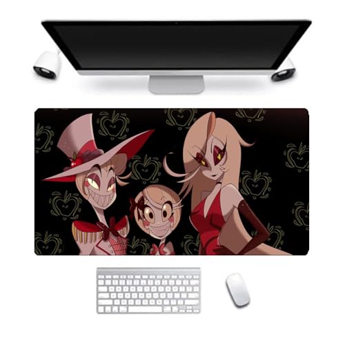 Hazbin Hotel Mauspad Alastor&Angel Dust Cartoon Print Pattern Großes Mauspad Anti Rutsch Gummimatte für Desktop Computer Spiel Laptop Büro Computer 300 * 800mm (type2, 300 * 800mm) von GOBIWM