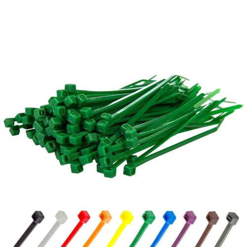 Gocableties Kabelbinder 100 Stück Grün, 150 mm x 3,6 mm mit 18,2 kg Zugfestigkeit, kleine Größe, UV Beständig Set von GOCABLETIES