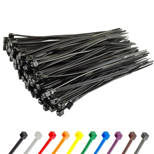 Gocableties Kabelbinder 100 Stück Schwarz, 200 mm x 2,5mm mit 8,1 kg Zugfestigkeit, UV Beständig Set Gocableties Kabelbinder 100 Stück Schwarz, 200 mm x 2,5mm mit 8,1 kg Zugfestigkeit, UV Beständig Set von GOCABLETIES