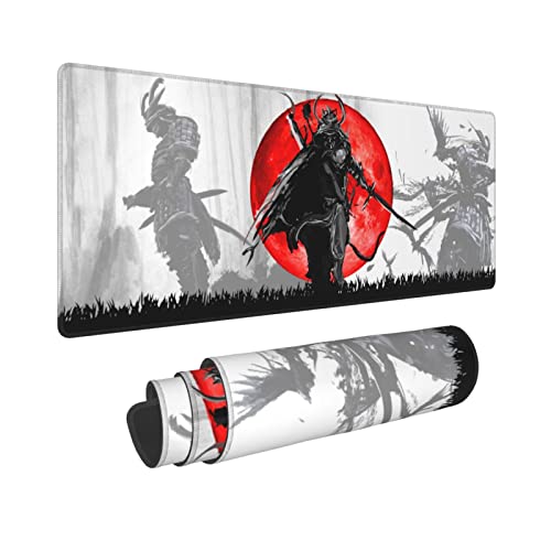 Japanisches Samurai Red Moon Gaming Mauspad 31,5 × 11,8 × 0,12 Zoll Extra Große Tastatur Mauspad XL Rutschfeste Gummiunterseite Personalisierte Schreibtischunterlage für Zuhause Computer Büro Laptop Japanisches Samurai Red Moon Gaming Mauspad 31,5 × 11,8 × 0,12 Zoll Extra Große Tastatur Mauspad XL Rutschfeste Gummiunterseite Personalisierte Schreibtischunterlage für Zuhause Computer Büro Laptop von GOCGRV