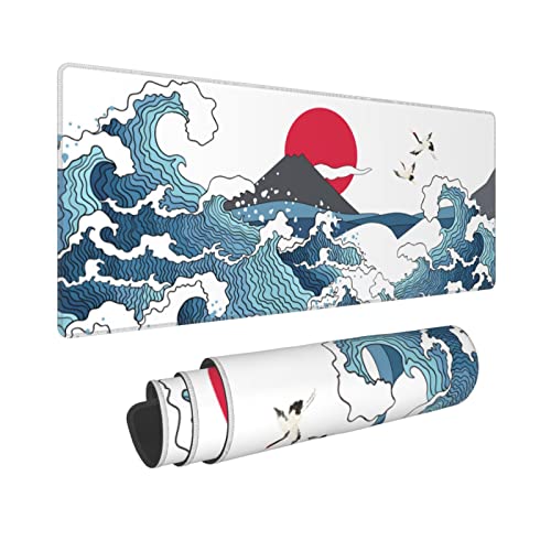 Japanisches Weiß und Blau Welle Gaming Mauspad 31,5 × 11,8 × 0,12 Zoll Extra große Tastatur Mauspad XL rutschfeste Gummiunterseite personalisierte Schreibtischunterlage für Zuhause Computer Büro Japanisches Weiß und Blau Welle Gaming Mauspad 31,5 × 11,8 × 0,12 Zoll Extra große Tastatur Mauspad XL rutschfeste Gummiunterseite personalisierte Schreibtischunterlage für Zuhause Computer Büro von GOCGRV