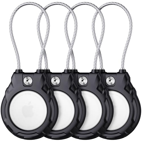 Airtag-Halter mit Drahtkabel, 4 Stück, ultra-haltbare, abschließbare Hülle für Apple AirTag, wasserdichter Schlüsselanhänger für Gepäck, Schlüssel, Rucksäcke, Autos, Taschen und Kinder Airtag-Halter mit Drahtkabel, 4 Stück, ultra-haltbare, abschließbare Hülle für Apple AirTag, wasserdichter Schlüsselanhänger für Gepäck, Schlüssel, Rucksäcke, Autos, Taschen und Kinder von GOCII