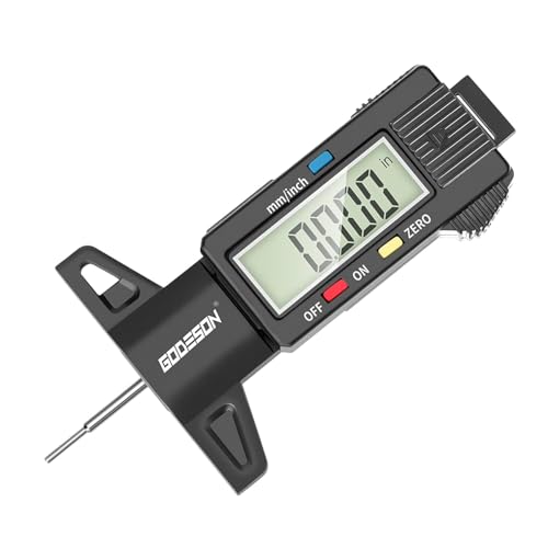 GODESON Digitaler Profiltiefenmesser für Reifen,Reifenprofiltiefenmesser Digital Mit Großes LCD Display, Reifen reifenprofilmesser für Motorrad, Auto, LKW in Zoll/MM… von GODESON