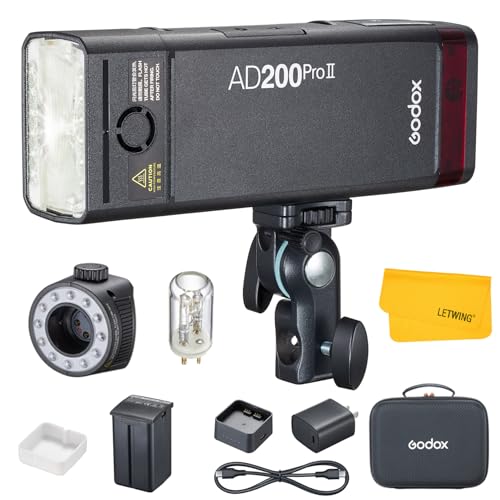 GODOX AD200 Pro II AD200Pro II Blitzgerät, TTL 200W Taschenblitz HSS 1/8000s, One-Tap Wireless Sync, Enhanced Color Screen, Fotografie Beleuchtung (AD200ProII) GODOX AD200 Pro II AD200Pro II Blitzgerät, TTL 200W Taschenblitz HSS 1/8000s, One-Tap Wireless Sync, Enhanced Color Screen, Fotografie Beleuchtung (AD200ProII) von Godox