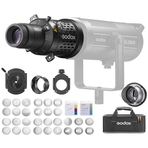 GODOX BLP Projektor, Snoot Fotografie für Bowens Mount S30 SL60W SL60IIBi VL150 VL150II M300D M600D CB60 CB100C CB200B 100X 200X 300D LED Dauerlicht (BLP KIT2) von Godox