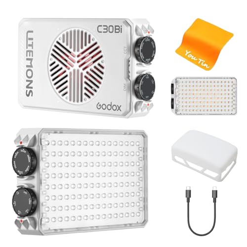 GODOX C30Bi LED Videoleuchte Video Licht Tragbare Kamera Licht mit 3400mAh Akku, 2800K-6500K CRI≥94 TLCI≥96, Schnellladung USB Videolicht für YouTube TikTok Zoom Fotografie Konferenzen Live-Streaming GODOX C30Bi LED Videoleuchte Video Licht Tragbare Kamera Licht mit 3400mAh Akku, 2800K-6500K CRI≥94 TLCI≥96, Schnellladung USB Videolicht für YouTube TikTok Zoom Fotografie Konferenzen Live-Streaming von GODOX