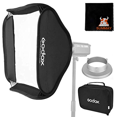 GODOX Faltbare Softbox 60cm x 60cm / 24 x 24 Zoll mit Bowens Mount Speed ​​Ring Adapter für Studio Flash Speedlite (60cm x 60cm) von GODOX