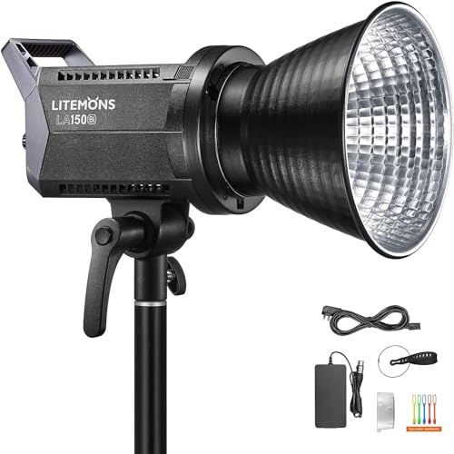 GODOX LA150Bi LED Videolicht, Litemons LED Bi-Color Video Light 101000Lux 1m,2800-6500K APP-Steuerung 11 FX-Beleuchtungseffekte für Fotostudio,CRI96+ TLCI97+ von GODOX