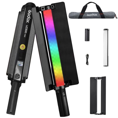 GODOX LC500R Mini 20 W RGB-LED-Videoleuchte,2500 K–8500 K CRI≥95 mit 15 FX-Effekte LED-Licht Eingebauter 2470 mAh-Akku, APP-Steuerung mit Barndoor, Griff und Tragetasche GODOX LC500R Mini 20 W RGB-LED-Videoleuchte,2500 K–8500 K CRI≥95 mit 15 FX-Effekte LED-Licht Eingebauter 2470 mAh-Akku, APP-Steuerung mit Barndoor, Griff und Tragetasche von Godox
