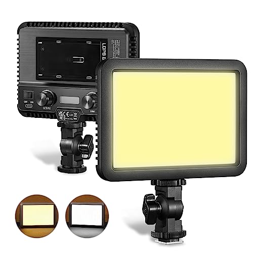 Godox LDP8Bi 10 W LED-Videoleuchte 2800 K–6500 K Kamera Fülllicht zweifarbige Temperatur, dimmbar, 11 FX-Lichteffekte, Zwei Stromversorgungsmöglichkeiten mit Kaltschuh-Adapter für Vlog/YouTube von GODOX